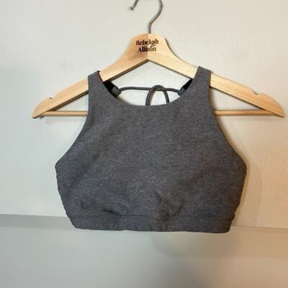 Lululemon Trinity Bra ll Heathered Slate Gray High-Neck Sports Bra - Picture 2 of 6